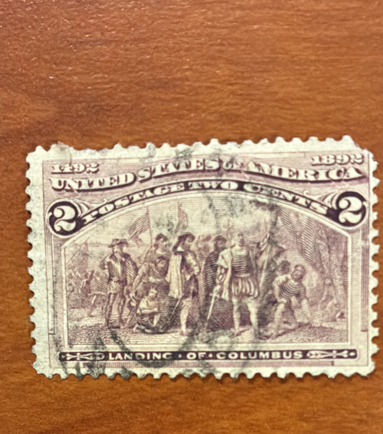 1893 2c Columbian Landing of Columbus Stamp