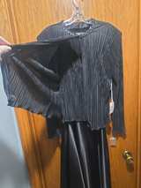 Two-Piece Formal Maxi Dress and Pleated Jacket Set - Image 1