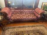 Victorian Style Carved Wood Sofa - Image 1