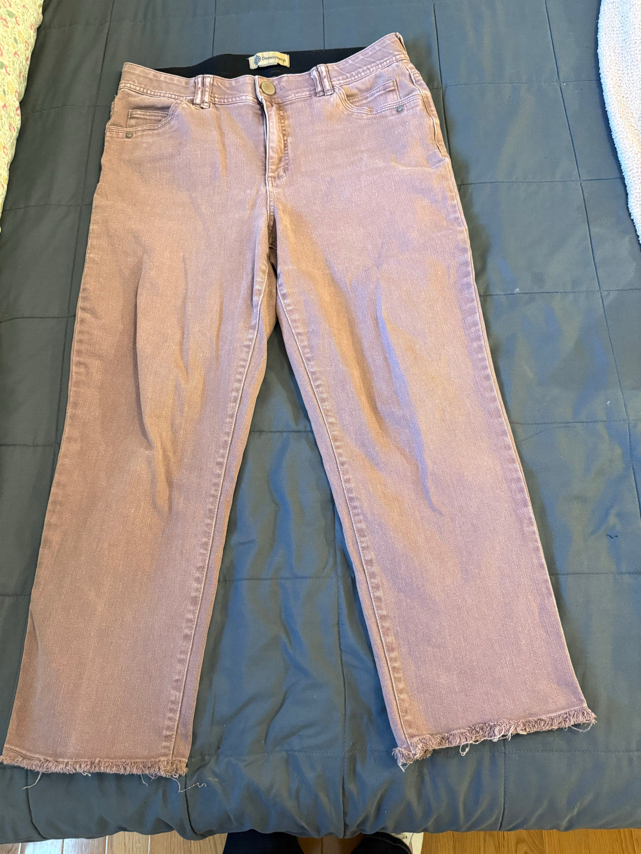 Democracy Ab Solution Straight Leg Jeans with Frayed Hem