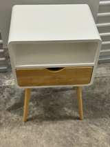 Heather Ann Creations White Euro Nightstand with Drawer and Shelf - Image 1