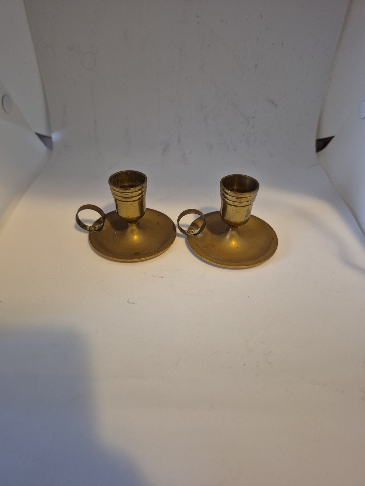 Vintage Brass Chamberstick Candle Holders