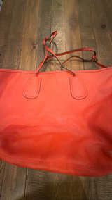 Coach Taxi Zip Top Tote Orange Red Large Big Bag  - Image 3
