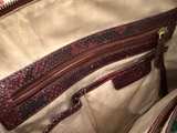 Michael Kors Riley Satchel Handbag Rich Wine Snakeskin - Image 4