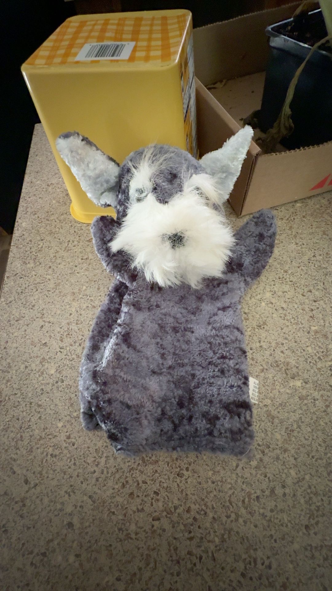 TY Classic Plush Hand Puppet Max the Schnauzer Dog 11-inch