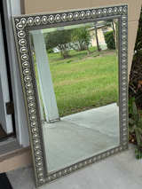 Ornate Beaded Rectangular Wall Mirror - Image 1