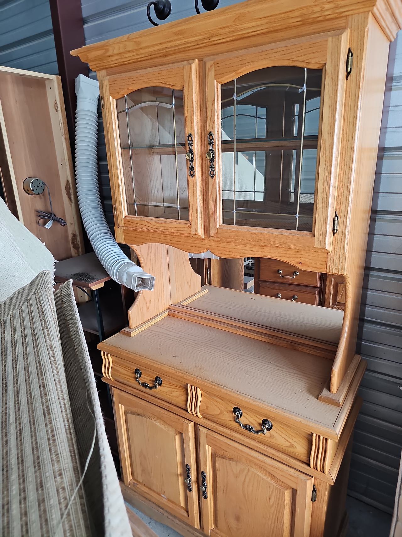 Traditional Solid Pine China Cabinet Hutch