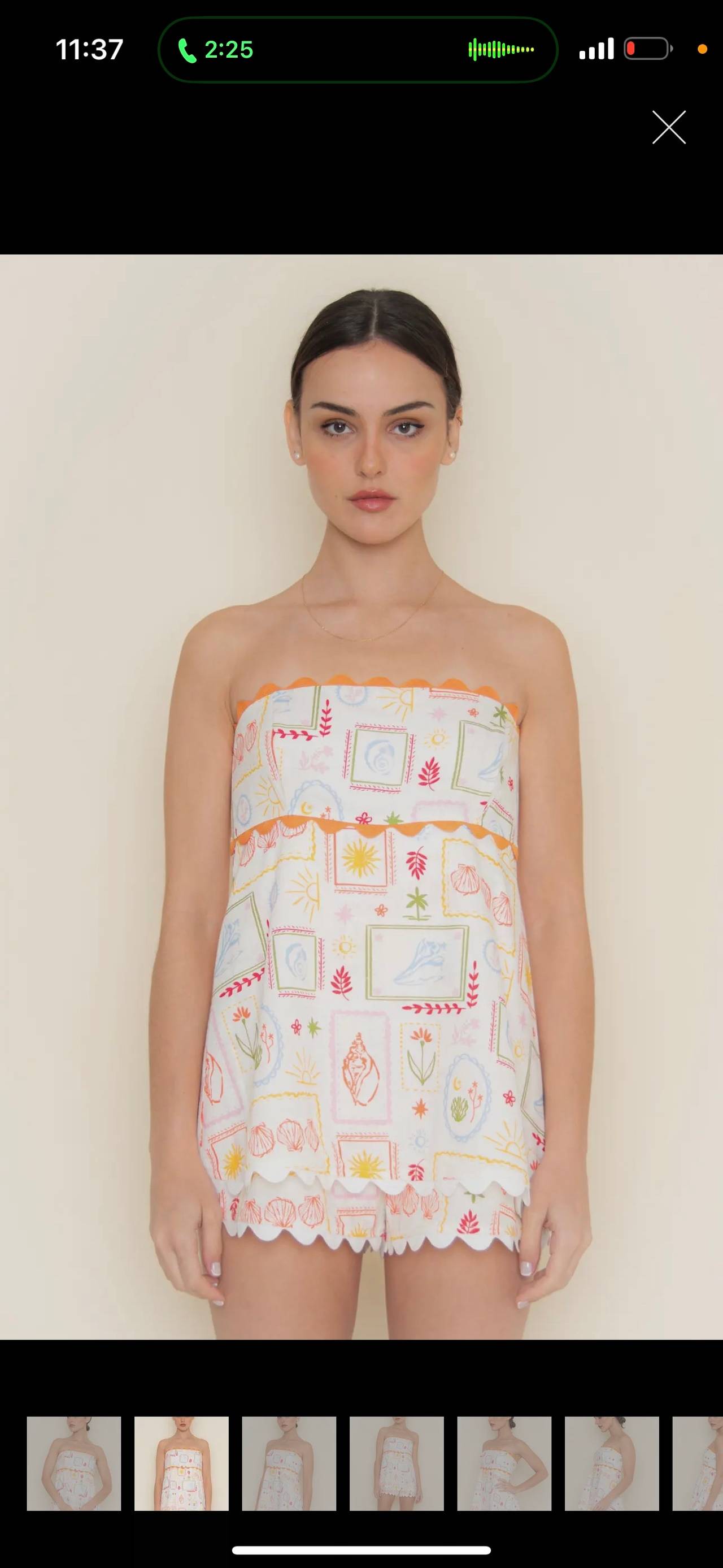 Women's Strapless Printed Romper