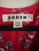Boden Red Floral V-Neck Dress - Image 2