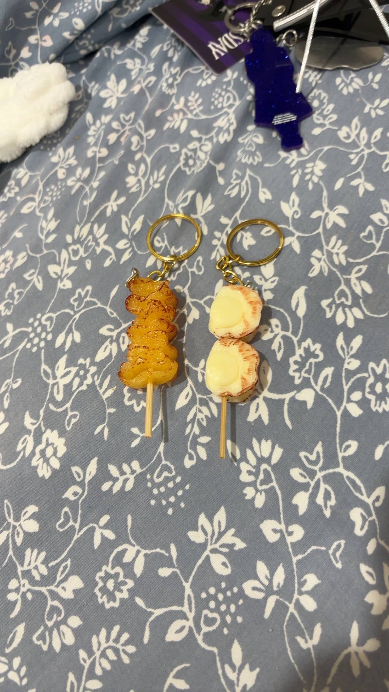 Food Simulation Barbecue Skewer Keychain