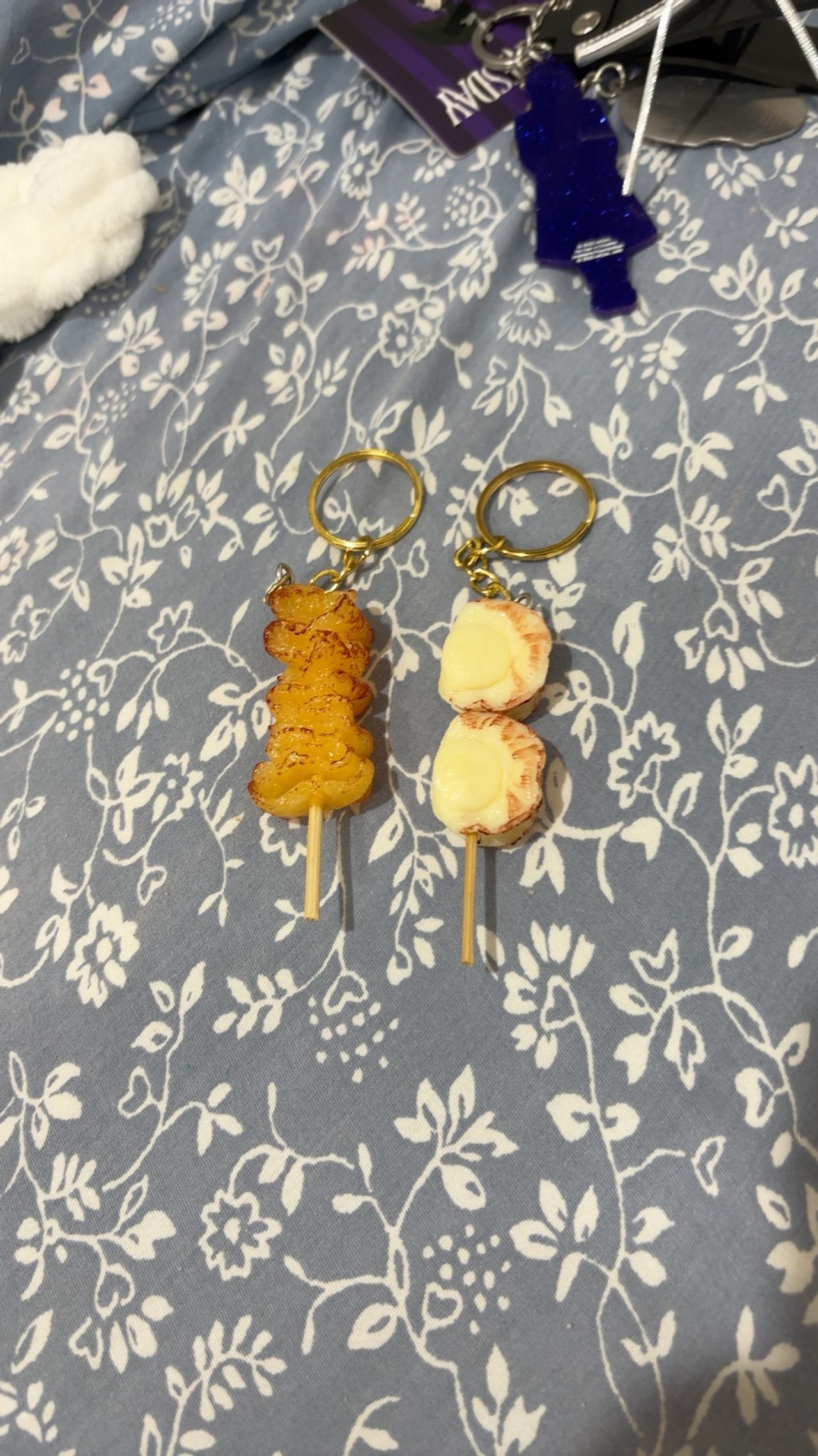 Food Simulation Barbecue Skewer Keychain