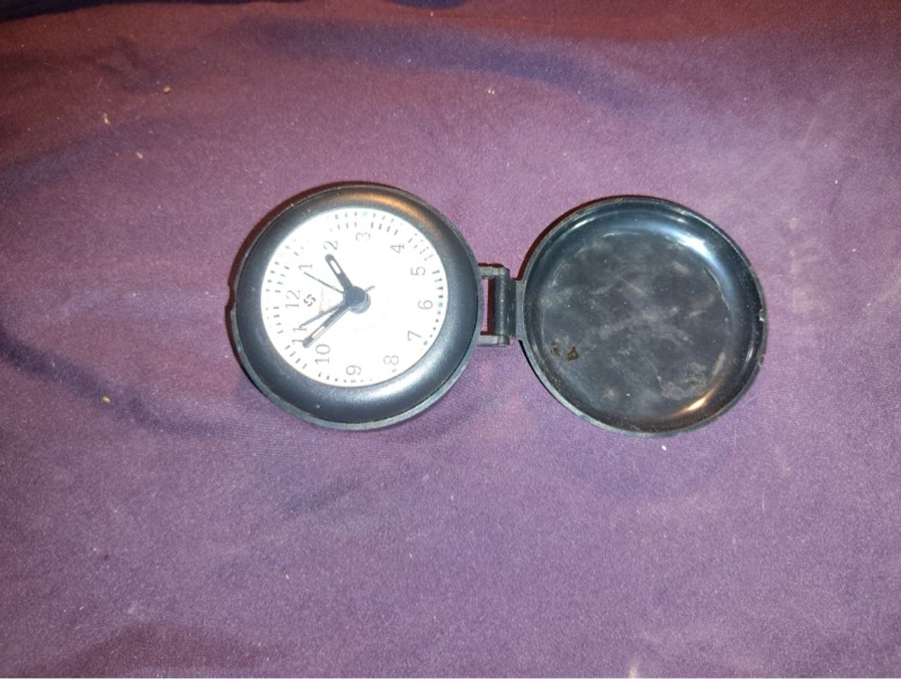 Samsonite Black Folding Travel Alarm Clock