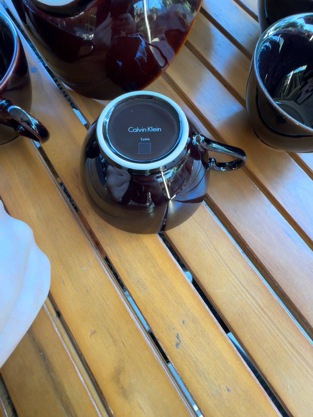 Calvin Klein Luna Mahogany Teacups and bowls set.