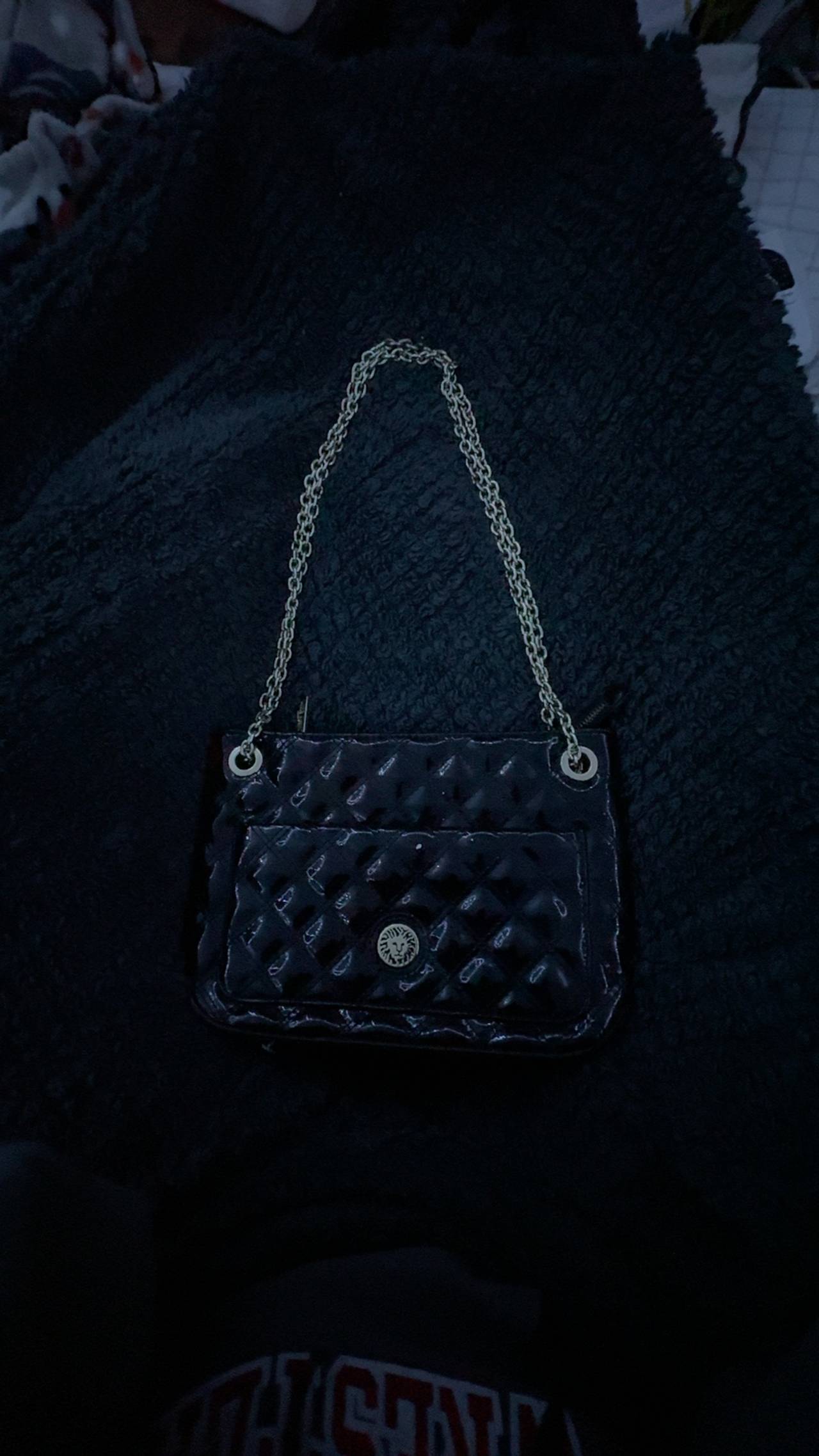 Anne Klein Black Purse with Gold Hardware