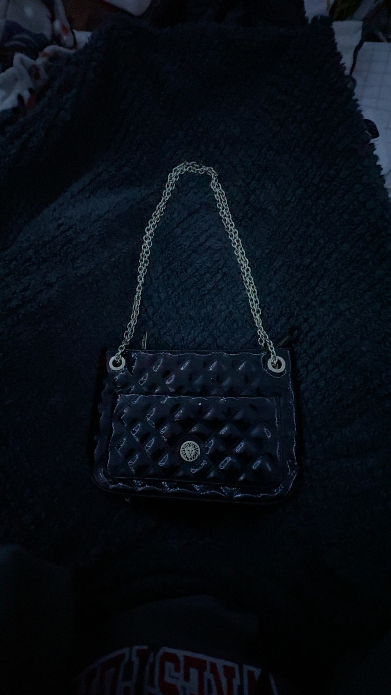 Anne Klein Black Purse with Gold Hardware