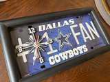Dallas Cowboys #1 Fan License Plate Clock - Image 2