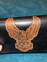 Harley-Davidson Leather Biker Chain Wallet with Eagle Logo - Image 2