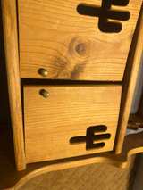 Vintage Handcrafted Wooden Wall Shelf - Image 8