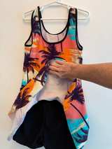 Girls Tropical Palm Tree Print Sleeveless Dress Size Kids 12 - Image 3
