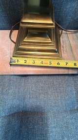 Vintage Brass Table Lamp with Black Shade - Image 8
