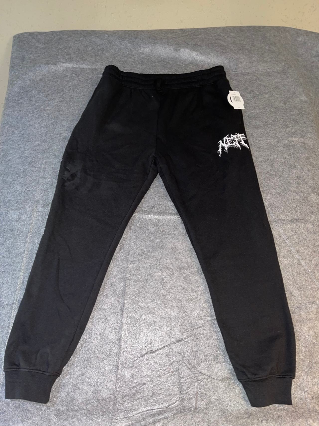 NWT Neff Unisex Black Graphic Weird Times Sweatpants XL Graphic Sweatpants