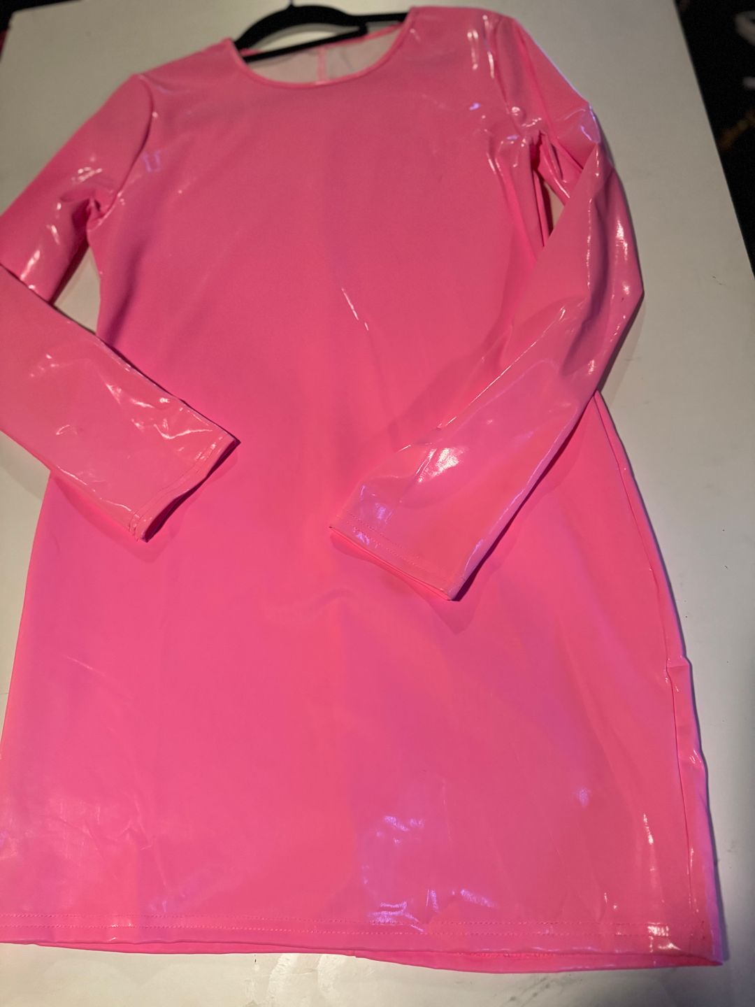 Pink Vinyl Bodycon Dress