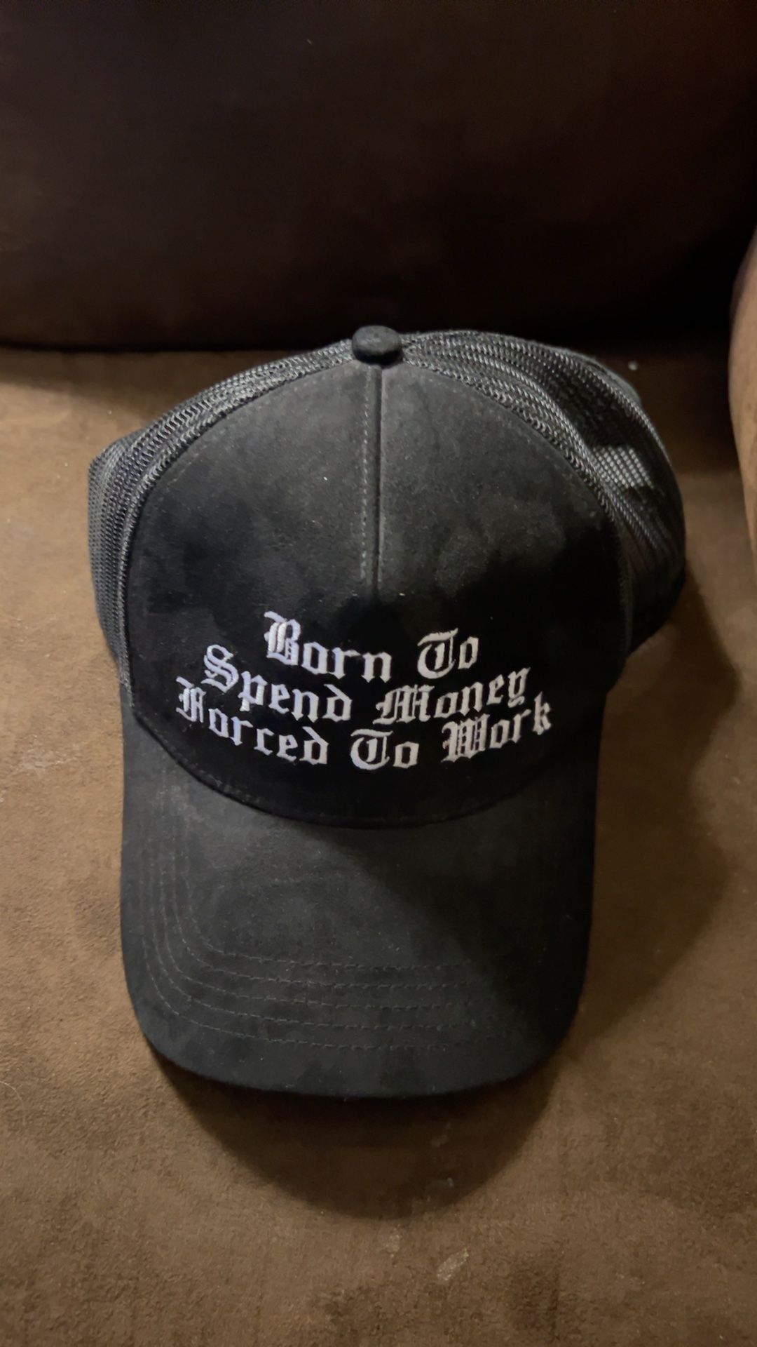 JC Hats Spend Money Black Mesh Trucker Hat