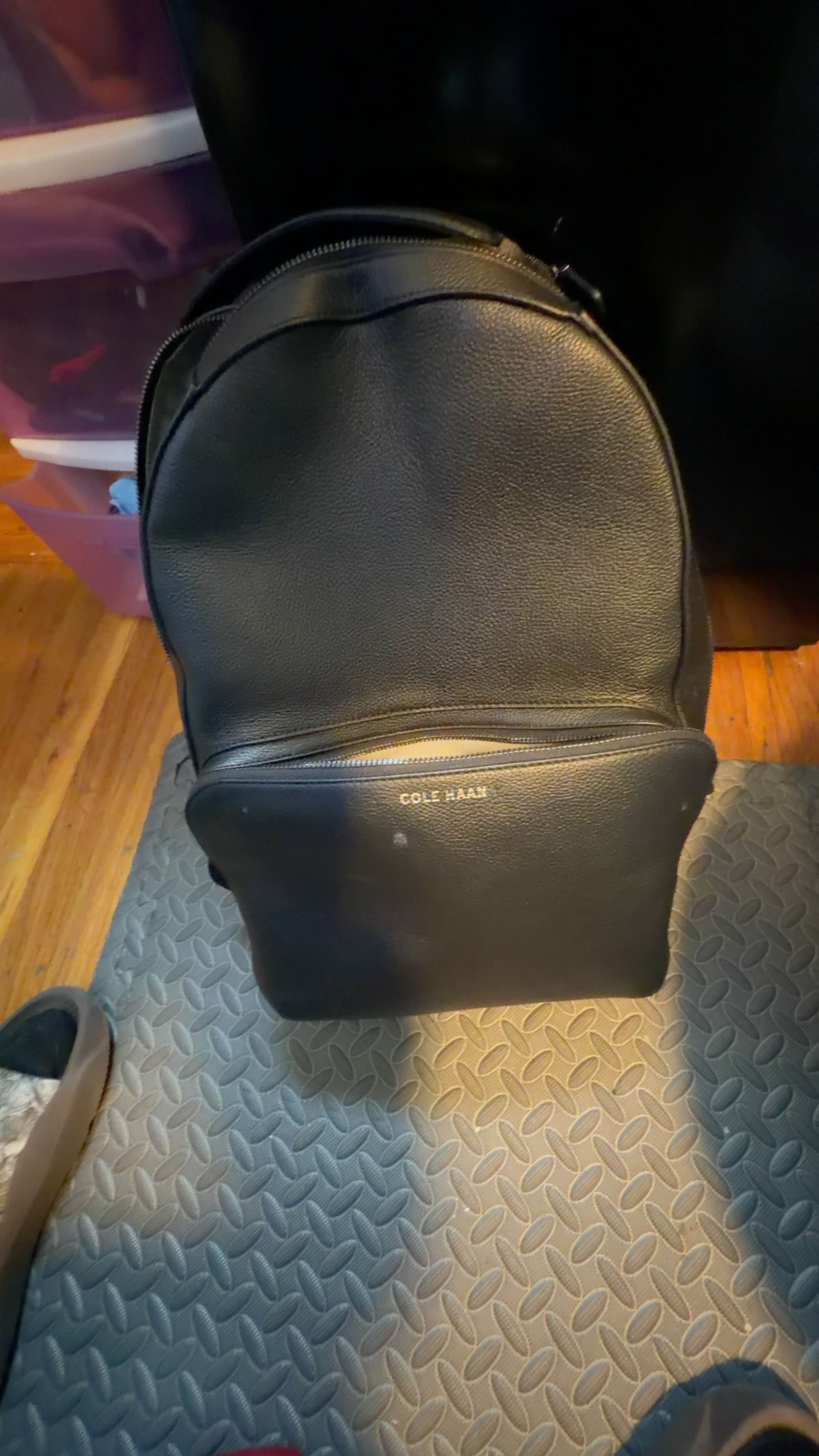 Cole Haan Matthews Leather Backpack Black