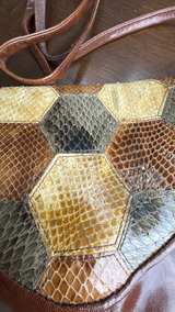 Vintage Snakeskin Patchwork Crossbody Bag - Image 7