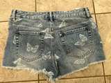 PacSun Butterfly Print High Waisted Denim Shorts- size 27 - Image 3