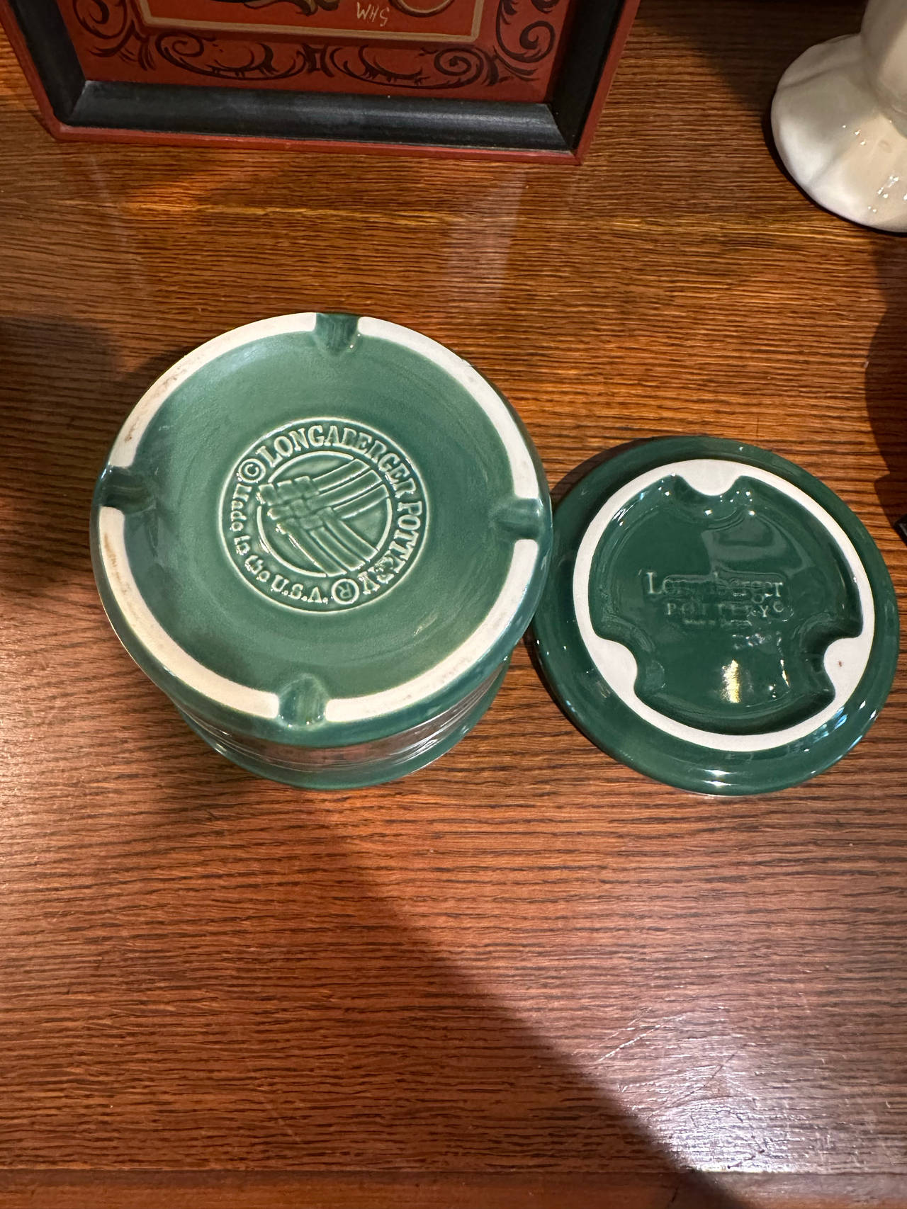 Longaberger Pottery Heritage Green Crock with Lid