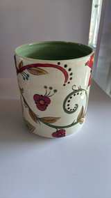 Hand-Painted Floral Ceramic Planter/Crock - Image 3