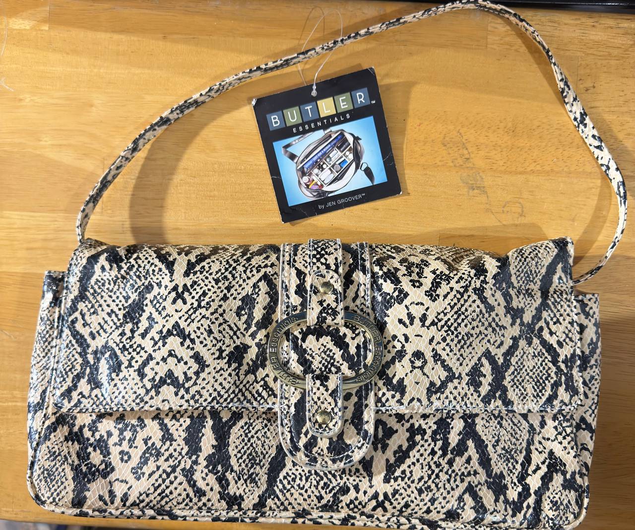 Butler Essentials by Jen Groover Snakeskin Print Shoulder Bag