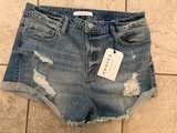 Eunina Jeans Distressed Denim Shorts - Image 1