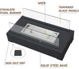 Table Top 150ml Rectangle Stainless Steel Tabletop Fireplace Windproof Four Side - Image 2