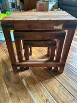 Rustic Sheesham Nesting Tables set of 3 - Image 2