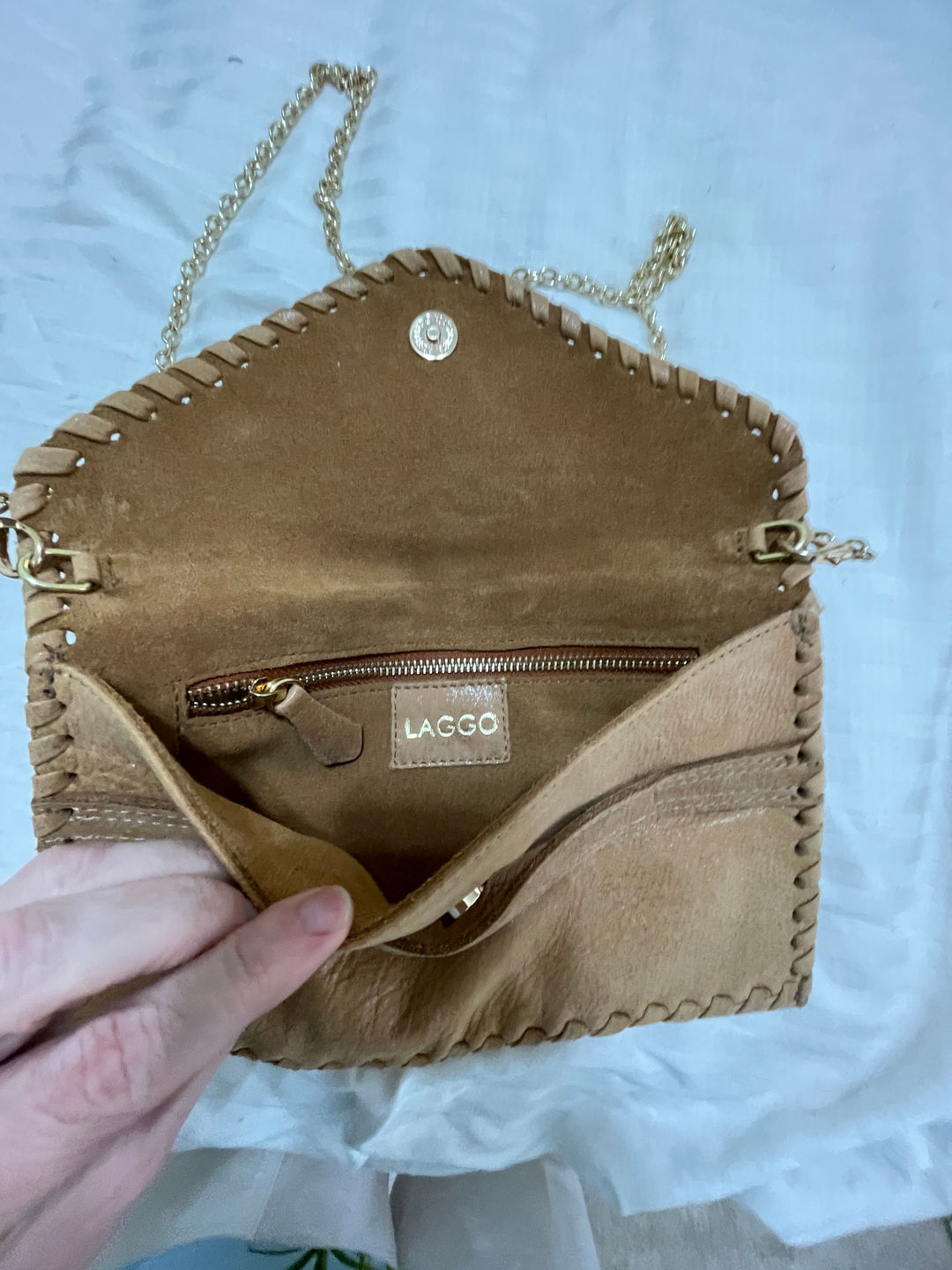 Laggo “Polka” Envelope Clutch with Removable Chain Strap 