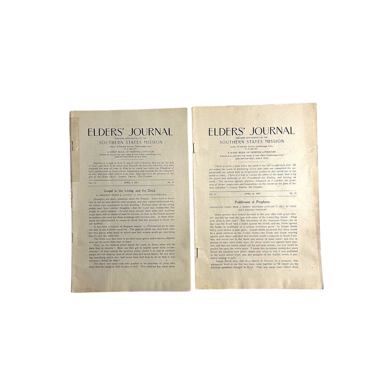 Elders' Journal of the Southern States Mission April 1907 Issues