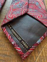 Ermenegildo Zegna Silk Necktie Red Blue Paisley - Image 1