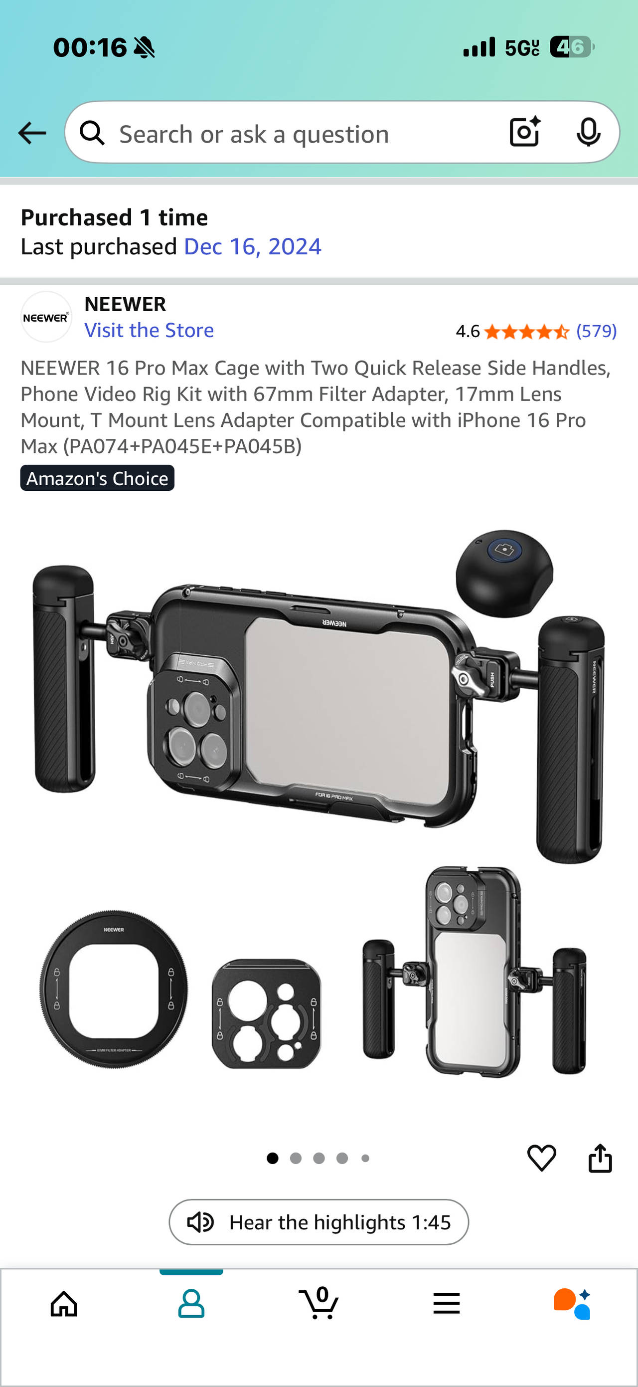 NEEWER 16 Pro Max Cage with Two Quick Release Side Handles
