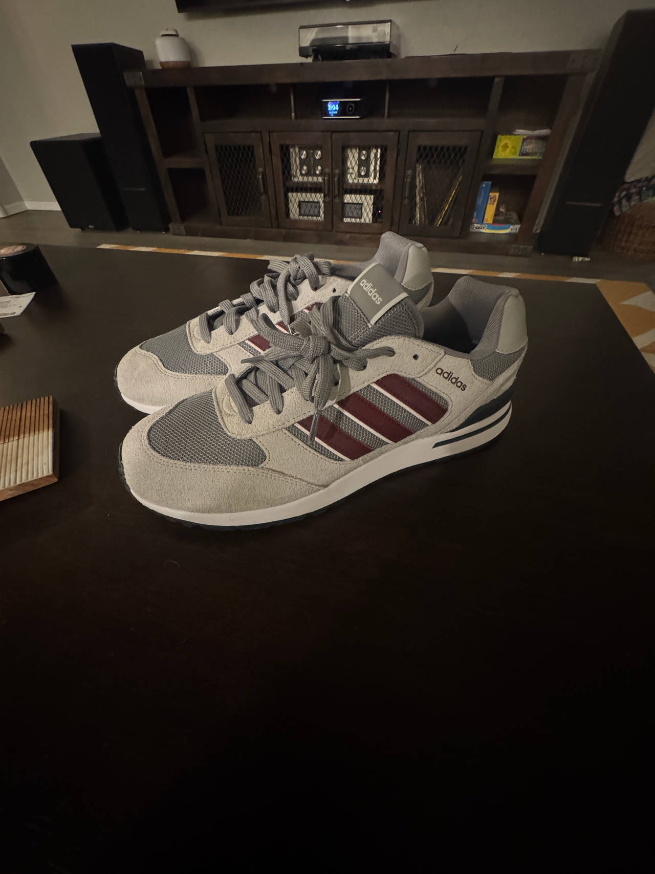 adidas Run 80s Grey Burgundy size 10