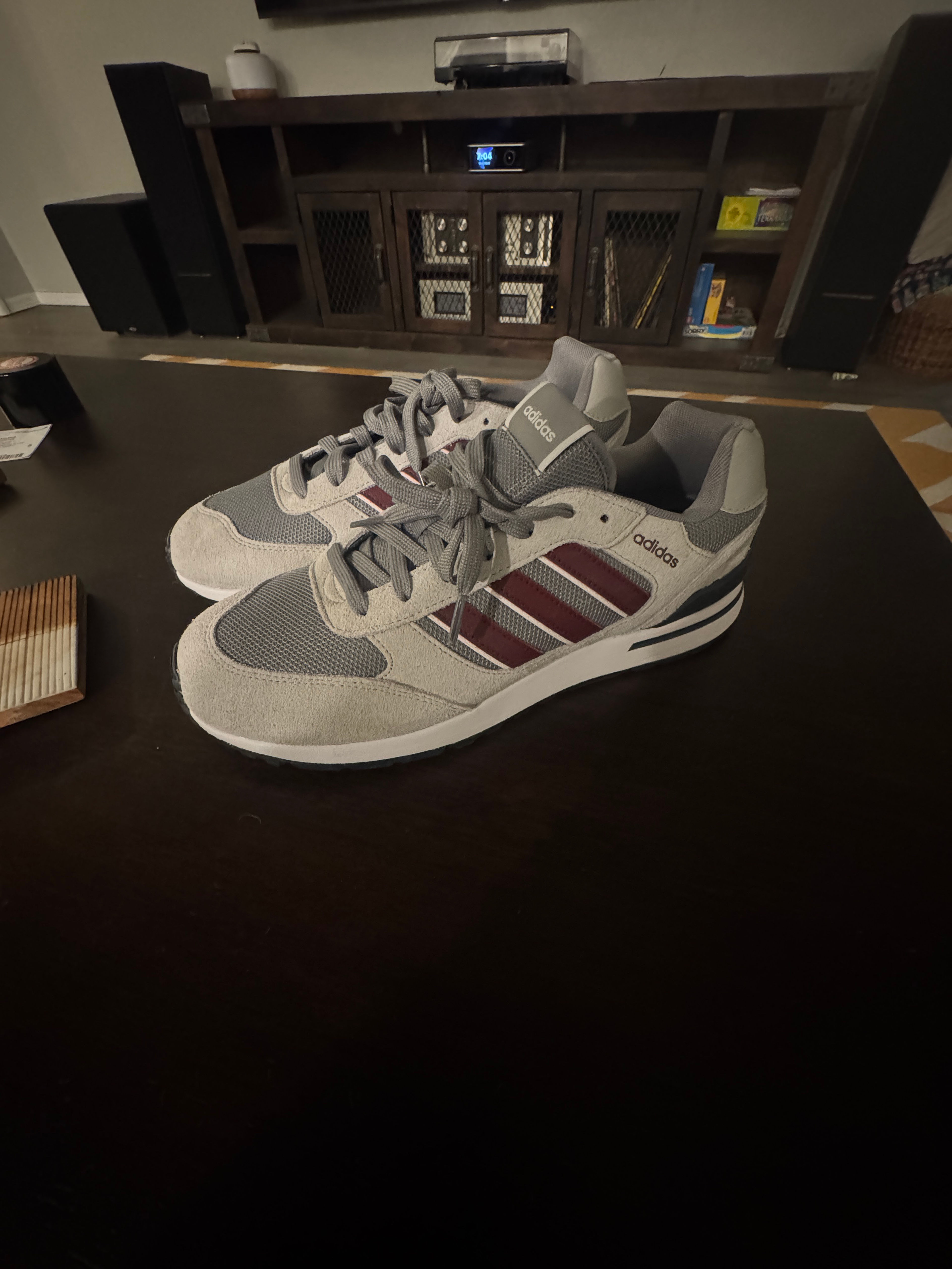 adidas Run 80s Grey Burgundy size 10