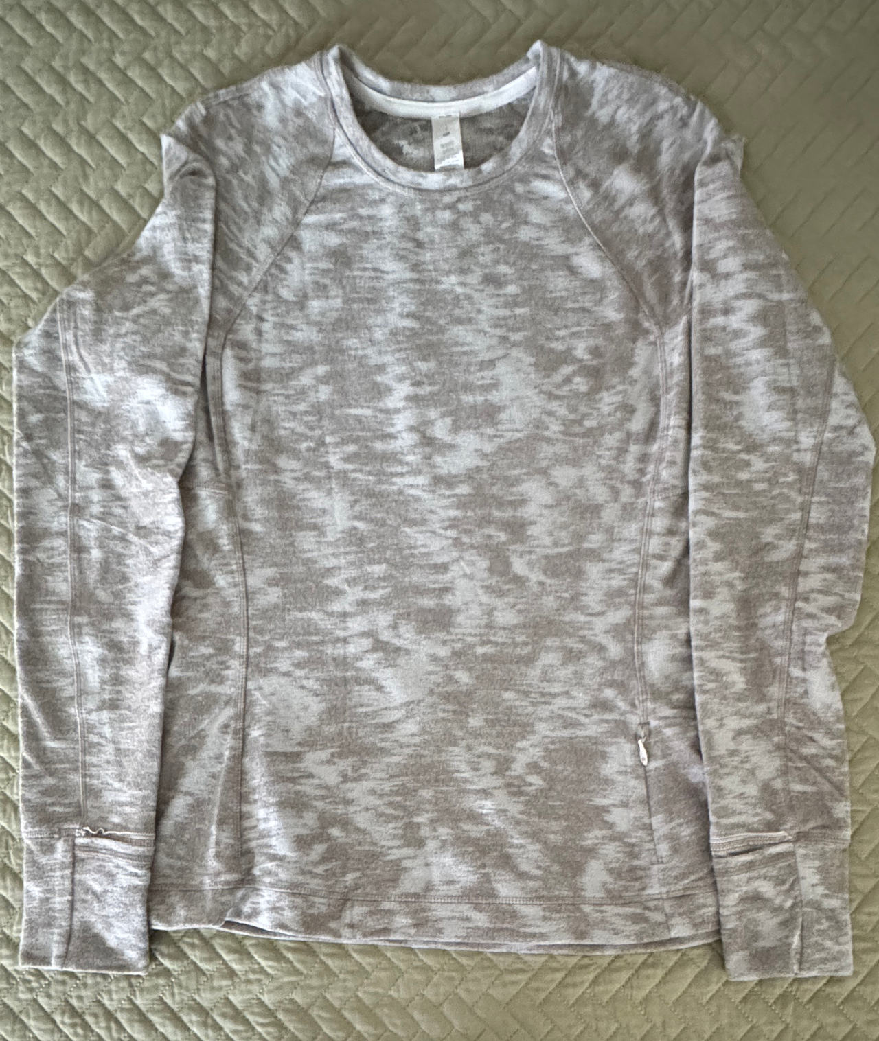 Lululemon Rulu Run Long Sleeve Grey White Jacquard
