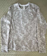 Lululemon Rulu Run Long Sleeve Grey White Jacquard - Image 1