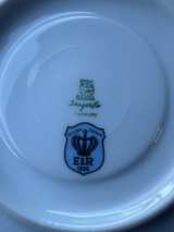 Vintage Fruit Pattern Porcelain Saucer with Gold Rim - Image 2