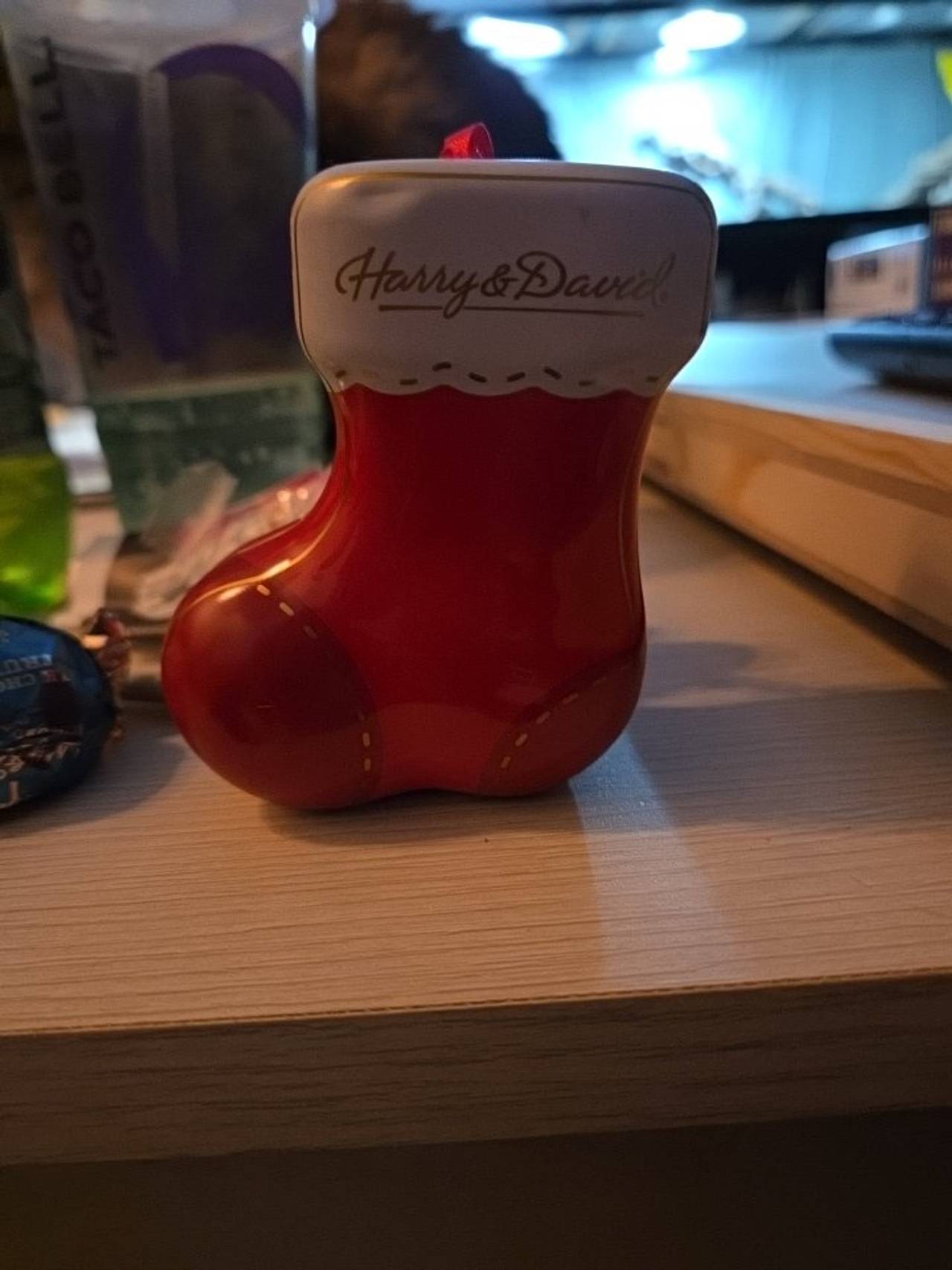 Harry & David Christmas Stocking Tin Ornament