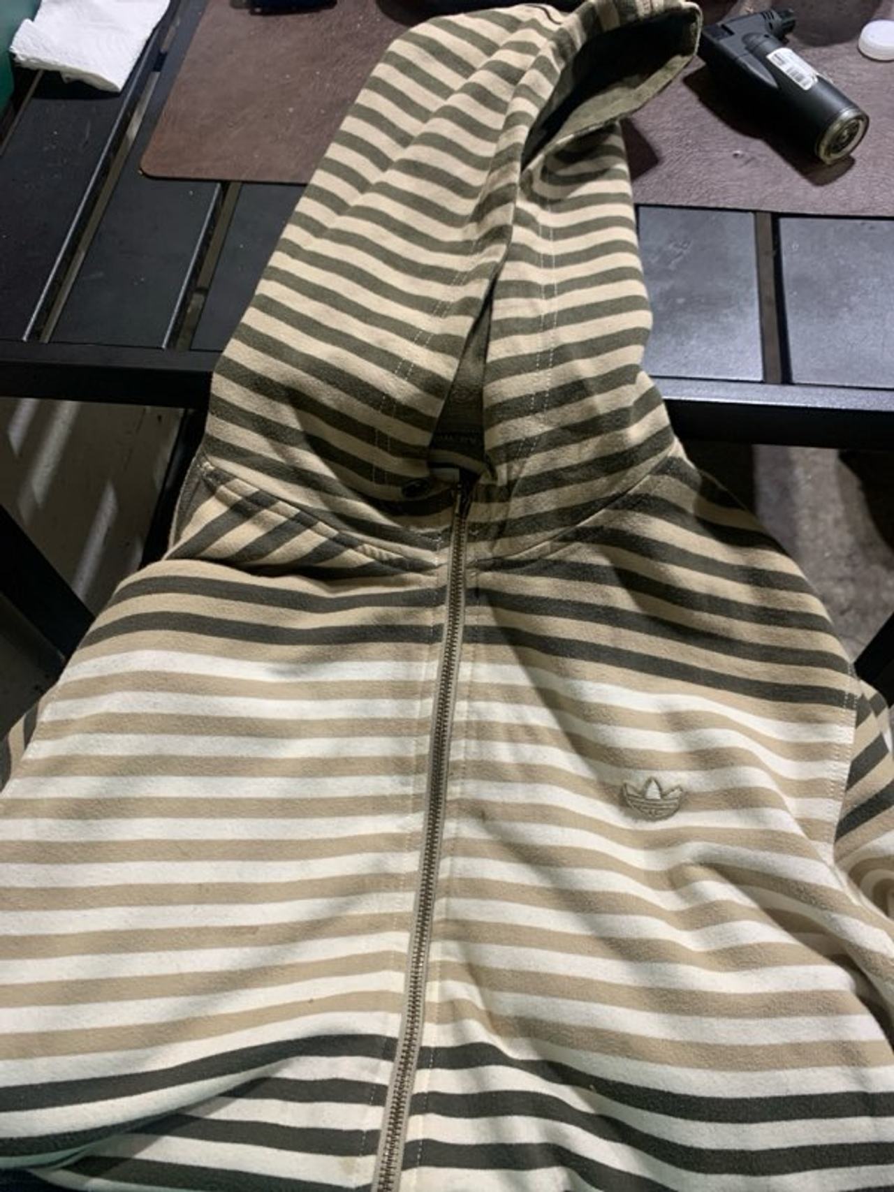 Adidas Striped Zip-Up Hoodie
