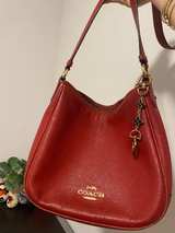 Coach Elle Hobo Bag and Wallet Set in Red Pebbled Leather - Image 3
