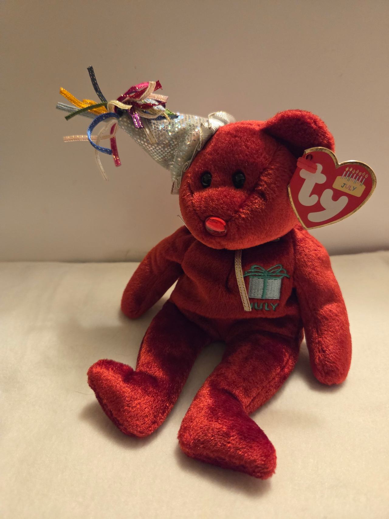 Ty Beanie Baby July Birthday Bear