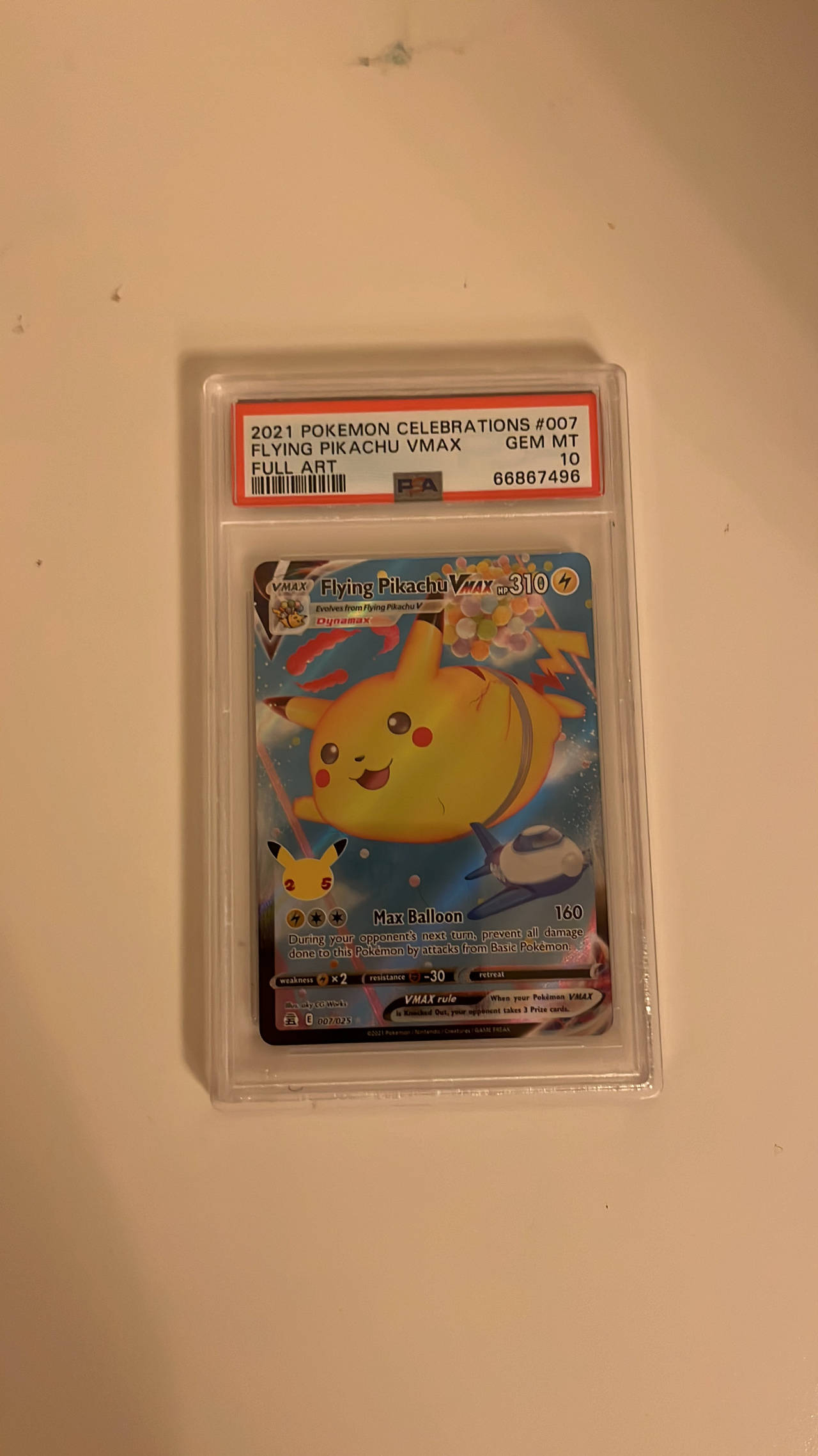 Flying Pikachu VMAX Full Art psa 10
